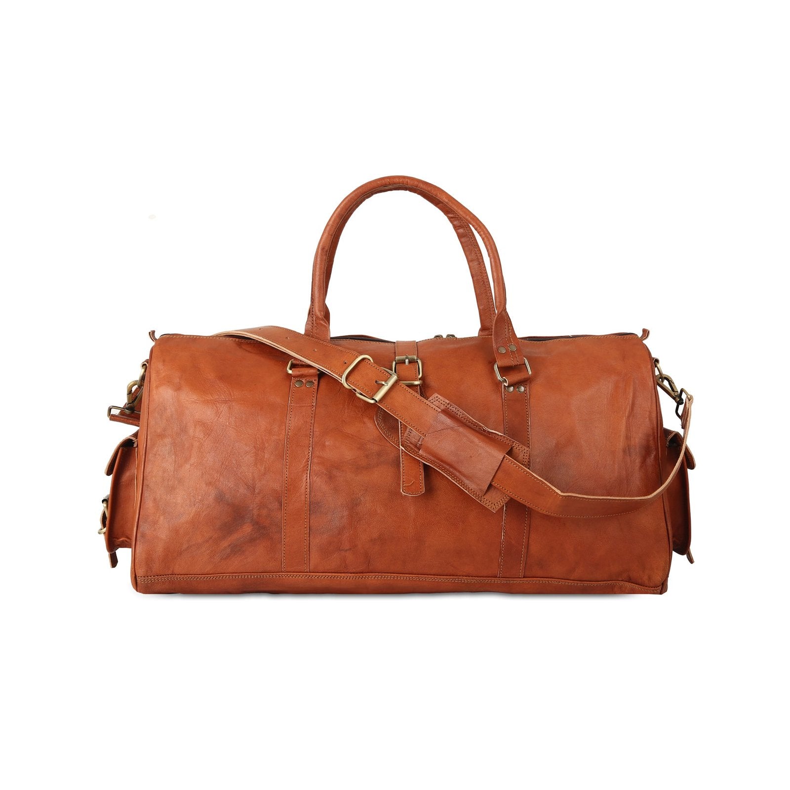 Triangle Leather Duffle Bag